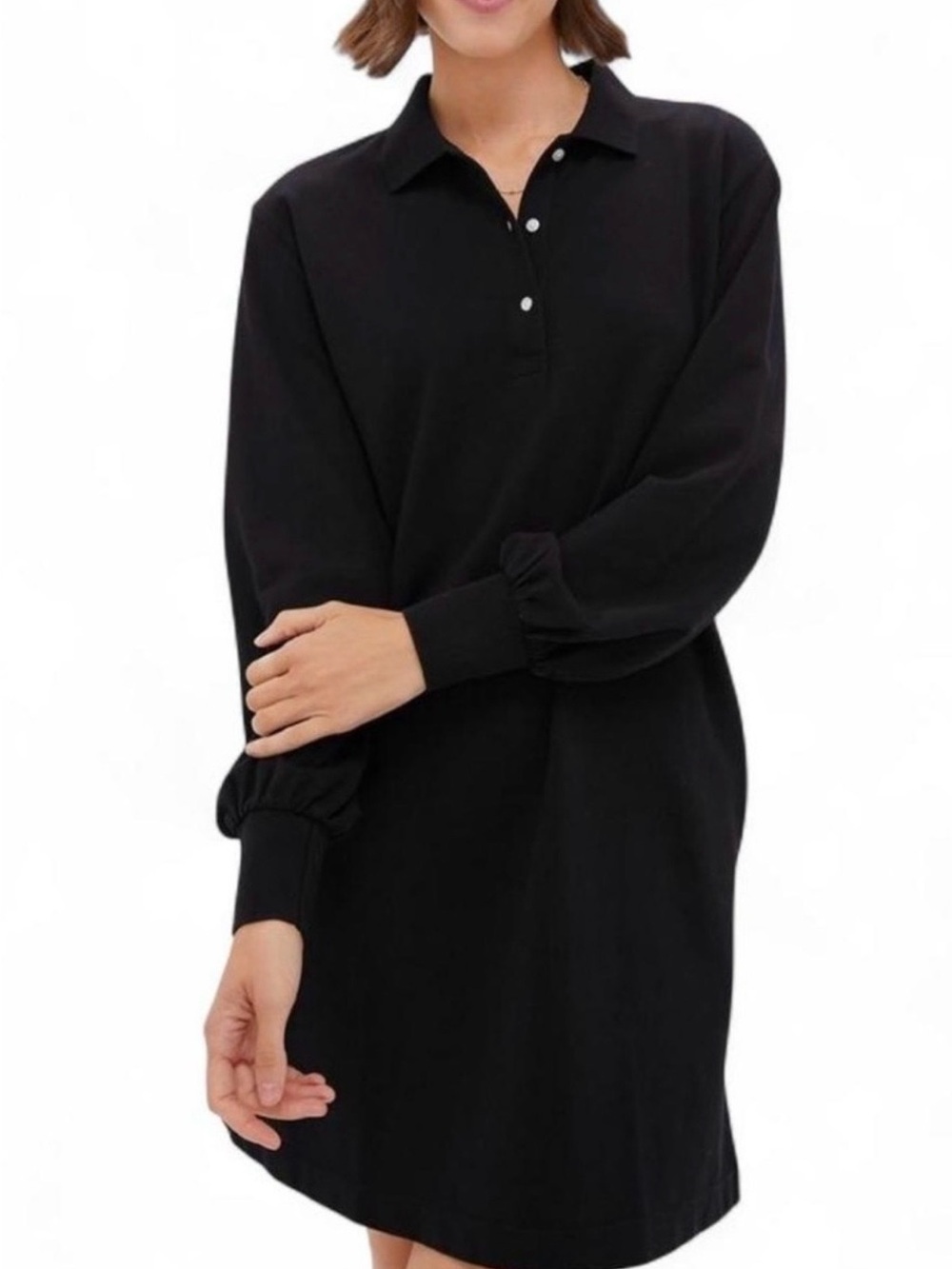 Tuckernuck June Bug Polo Shirt Dress Black Preppy Old Money Tunic Pockets XL NWT